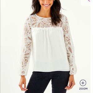 Lilly Pulitzer “Keegan” lace top. In coconut.